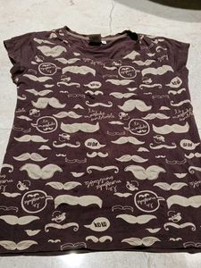 SmileyWorld Moustache Print Tshirt