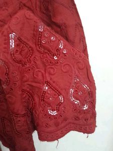 Cherry Coloured Dark Plazzo