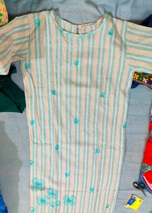 Light Blue Straight Long Kurta