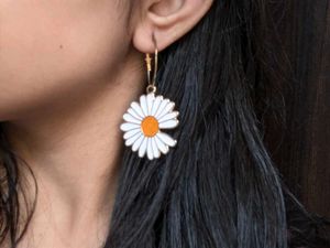 White Sunflower Hoops 🌻🤍