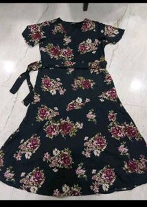 Midi Floral Wrap Dress