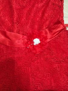 Beautiful Sparkling Red Net Gown for Functions
