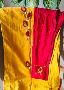 Yellow Kurti with Red Pants