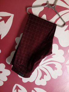 Burgundy Checkered Pants