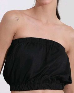 Shein Strapless Elasticated Waist Pleated Short