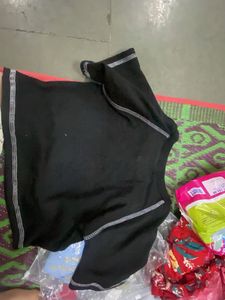 Graphic Print Black Crop Top