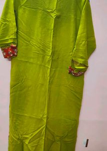 Light Florescent Green Pure Rayon Kurta