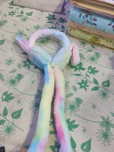 Rainbow Bunny Moving Ears Hat