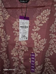 Dusty Rose Floral Print Kurti - Size XXL