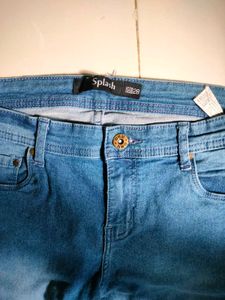 Splash Mid Rise Blue Skinny Jeans For Women