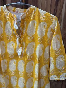 Yellow Paisley Print Kurti