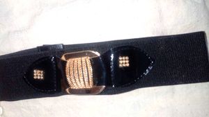 Black Elastic Rhinestone Belt