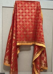 Golden Embroidered Kurti With Beautiful Dupatta
