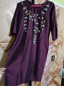 Embroidered Purple Kurti 💜