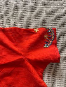 Orange Embellished Saree