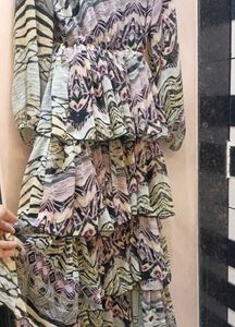 5 layer multi colour frill gown