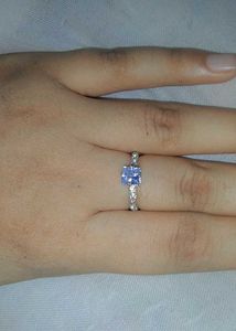 White Stone With Shining Diamond Ring