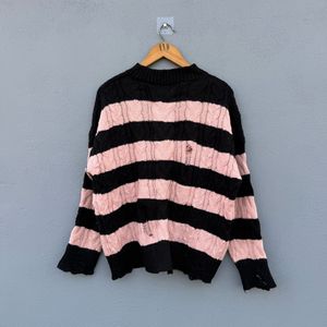 Striped Distressed Sweater