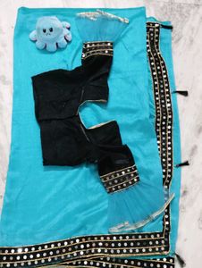 💙Heavy Partywear Saree + Blouse-Rs.999+Freebie🎁
