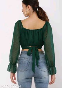 Chic Emerald Green Crop Top