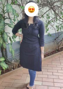 Black Kurti with Buttons