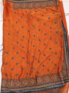 Elegant Orange Saree