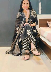 Black Anarkali Dress Set