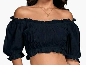 New😍off shoulder Crop Top