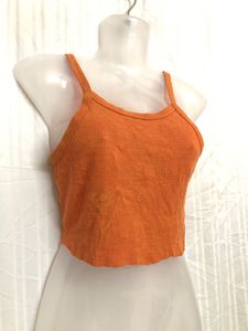 Orange Sleeveless Crop Top