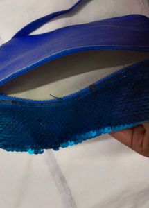 Blue Sequin Crossbody Bag