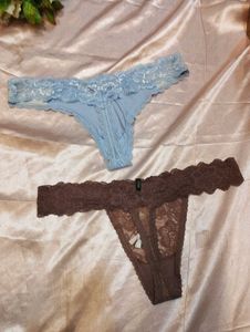 Lace Thong Panties - 2 Pack
