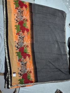 saree with mirror