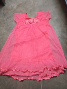 Pink Ruffle Trim Dress