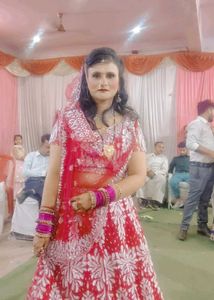 Red &amp; Silver Floral Lehenga