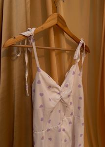 Heart Print Tie Strap Dress