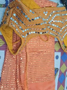 Synthetic Georgette  Saree With Blouse