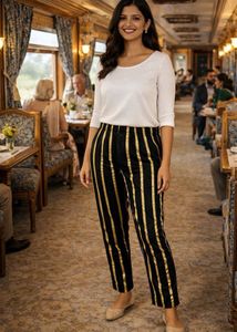 🖤 Black &amp; Gold Power Pants ✨ Day to Night Chic🔥