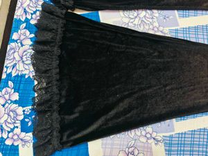 Black Velvet Flare Pants