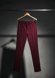 Burgundy Straight Lycra Pants