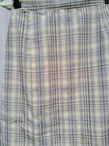 Vintage A Line Ivory Plaid Skirt