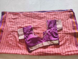 Irkal/ Checked Saree With Blouse