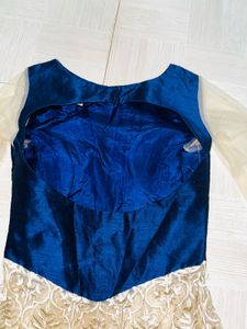 Elegant Navy &amp; Gold Embellished Gown