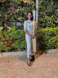 Elegant Grey Salwar Kameez Suit