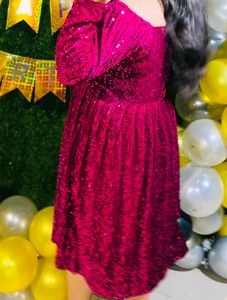 Pink Sequin Party Dress