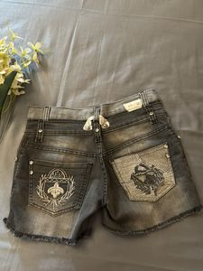 Grey Denim Shorts For Women