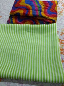 Dupatta 2 , Parrot Green & Multi  Color Combo