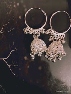 Silver Jhumka Earrings
