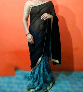 Black And Grey Saree