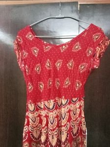 Red Colour Printed Kurti