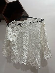 white Lace crochet Cardigan